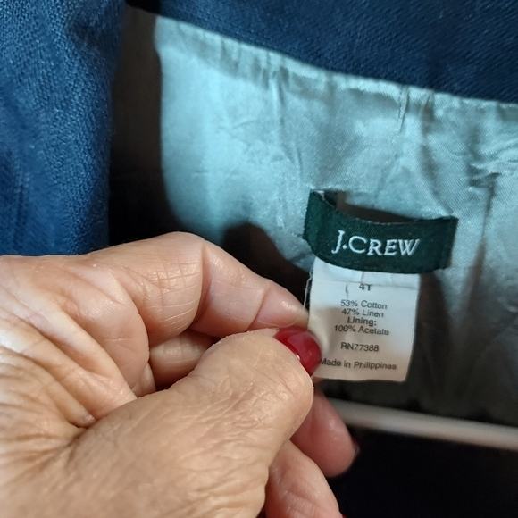 J.Crew ottoman Aubrey swing jacket closes 2 large button at neck lined navy - Picture 5 of 16